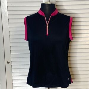 Bermuda Sands XP | NWT Black and Pink Athletic Top | Size Medium